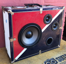 Load image into Gallery viewer, Red White &amp; Blue Skate Sonic Suitcase